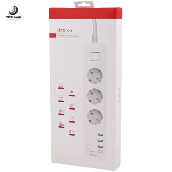 چندراهی 3 خانه برق و شارژر هادرون 10 آمپر مدل Hadron P323 - تصویر 3