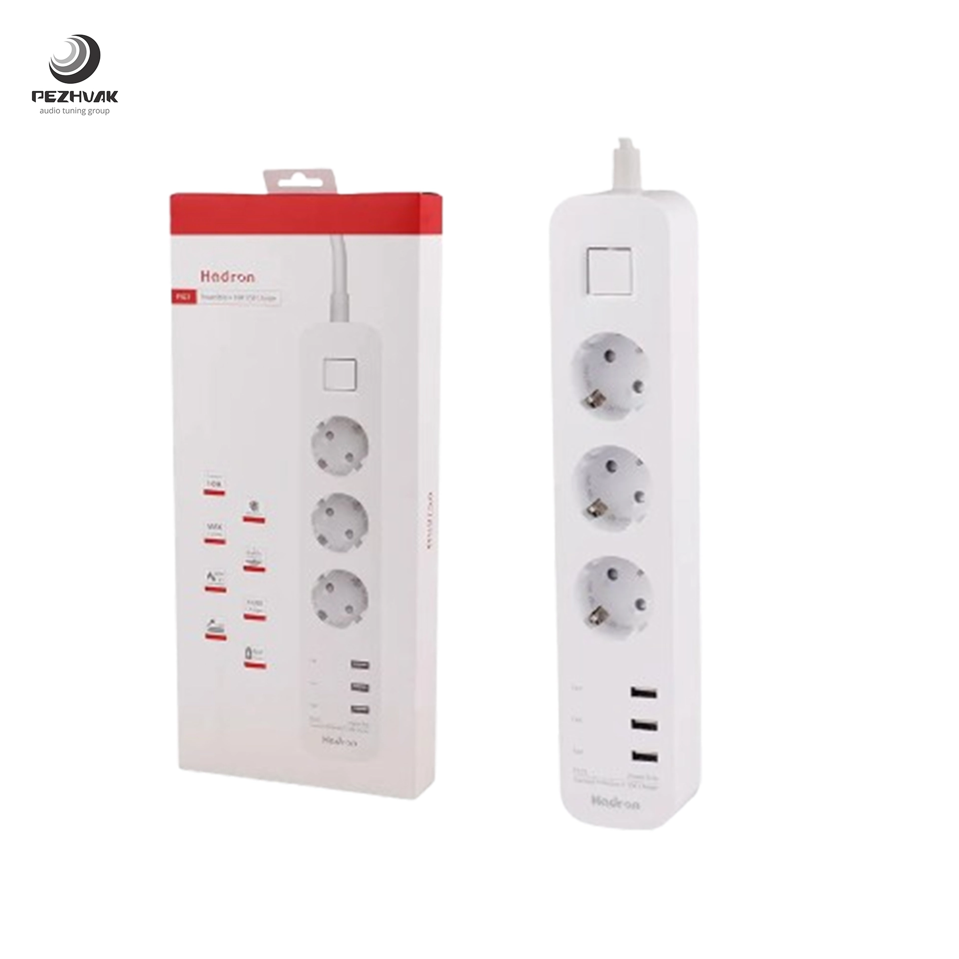 501 چندراهی 3 خانه برق و شارژر هادرون 10 آمپر مدل Hadron P323 - تصویر 1