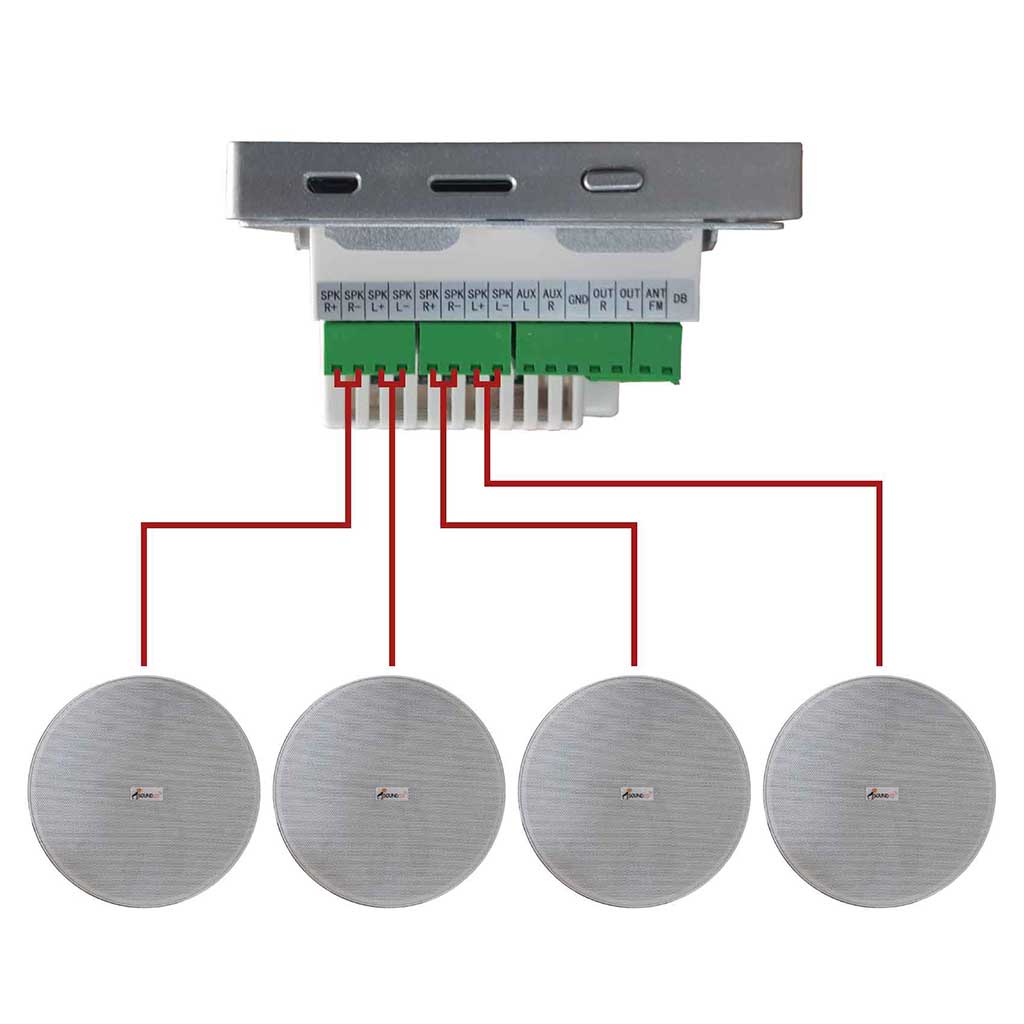 اسپیکر سقفی ساندکو مدل TW-365 به همراه آمپلی فایر مجموعه 4 عددی - نور و صدای پژواک 2